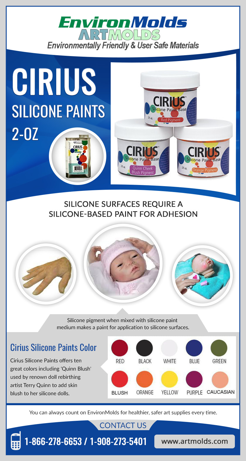 Silicone Paint, Cirius Silicone Paints 2- Oz